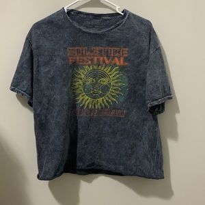 large slightly cropped graphic tee